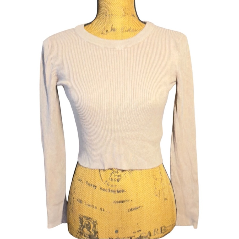 Streetwear Society brown fitted cropped sweater Women’s size small | ab